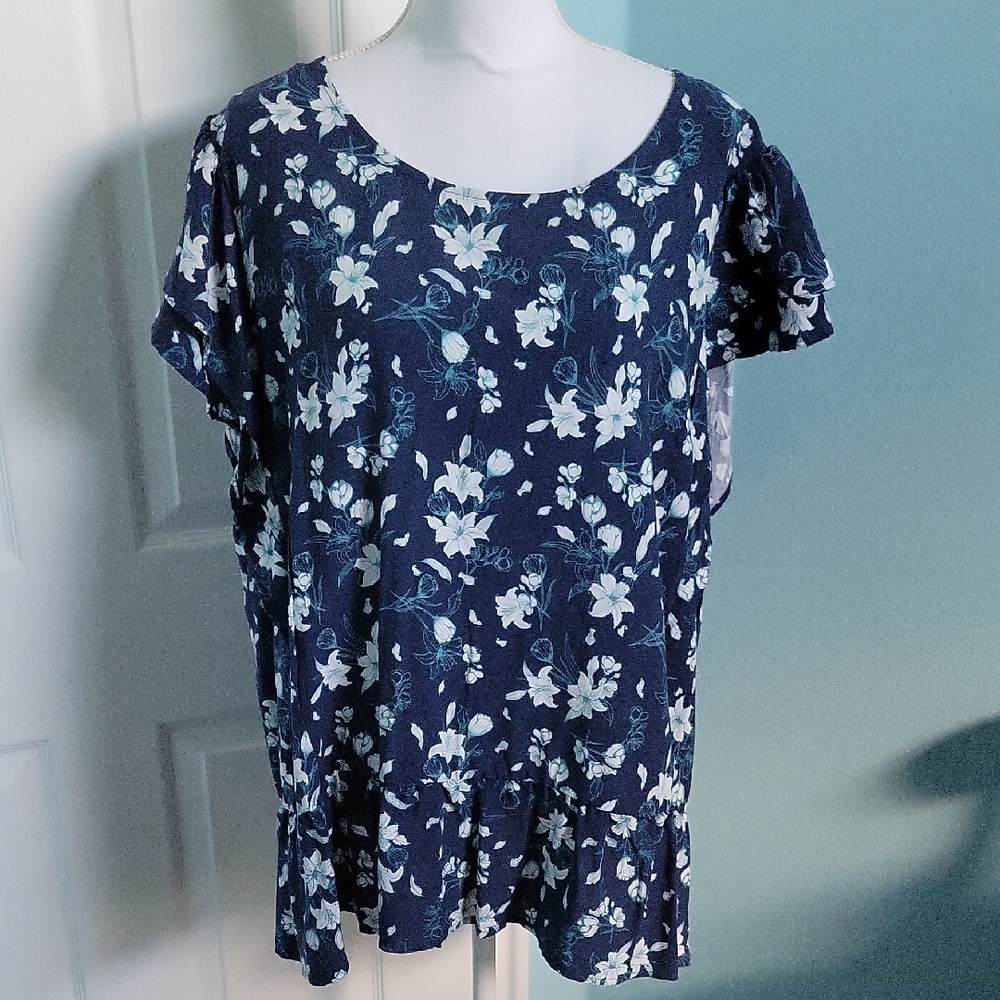 Blue Floral Top